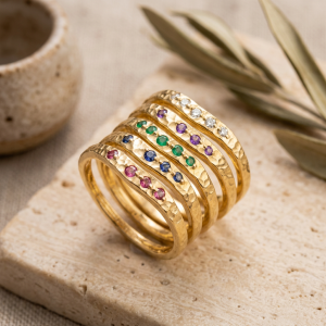 Auréa - Bague fine en or 18 carats, à accumuler